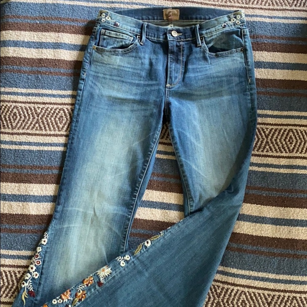 Anthropologie Embroidered Jeans